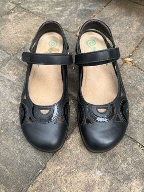 Naot Black Leather Mary Jane Shoes